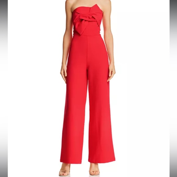 the room Pants - The Room- Strapless Bow-Front Jumpsuit size L